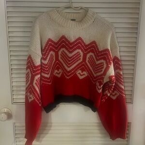 FREE PEOPLE HEARTS SWEATER - M